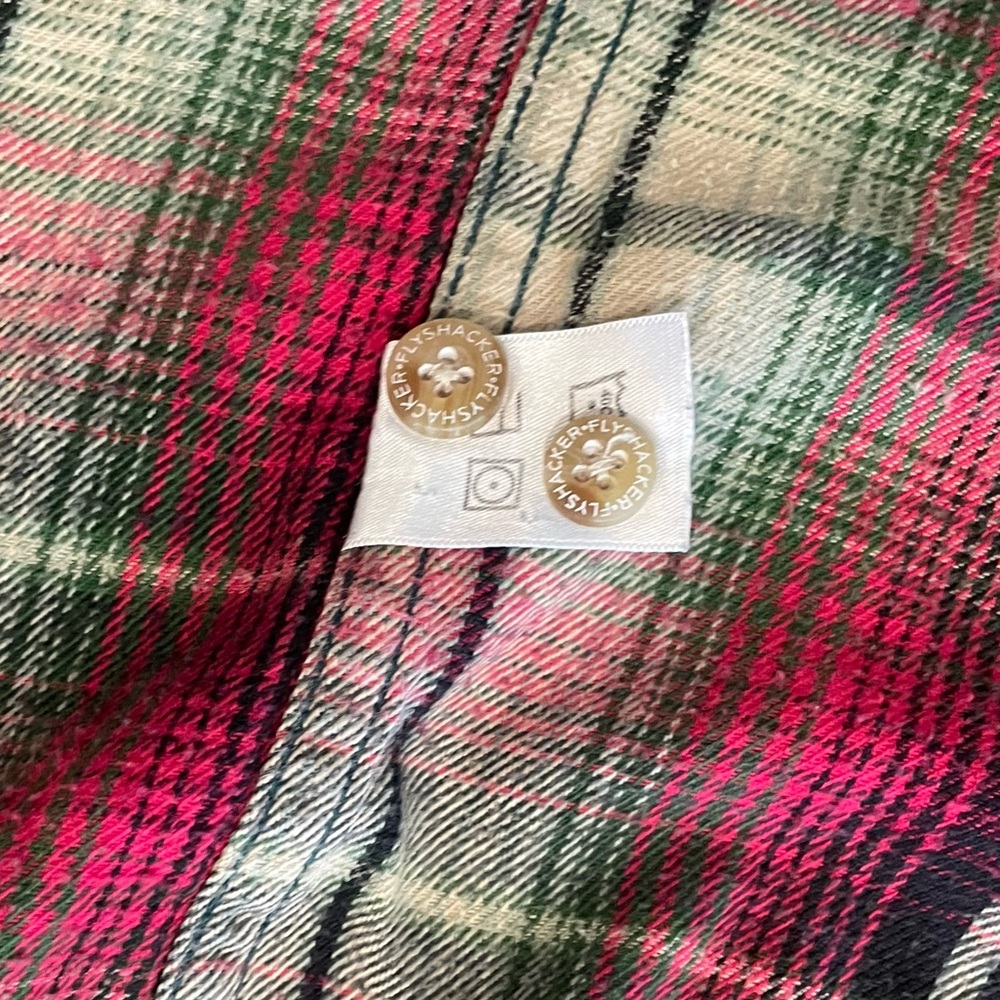 Men’s Plaid Button-Up Shirt - Red and Green - Picture 6 of 9